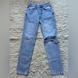 Free People We The Free High Rise Button Fly Distressed Jeans